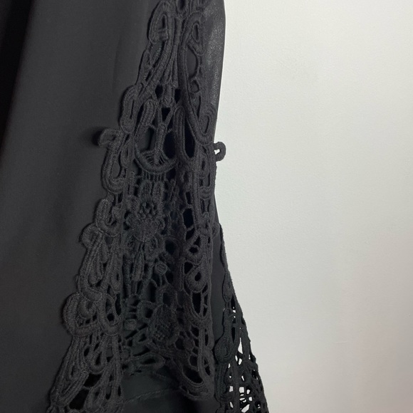 Ya Los Angeles Womens Cocktail Dress Long Sleeve Chiffon Black V-Neck Size “L” - Picture 8 of 16